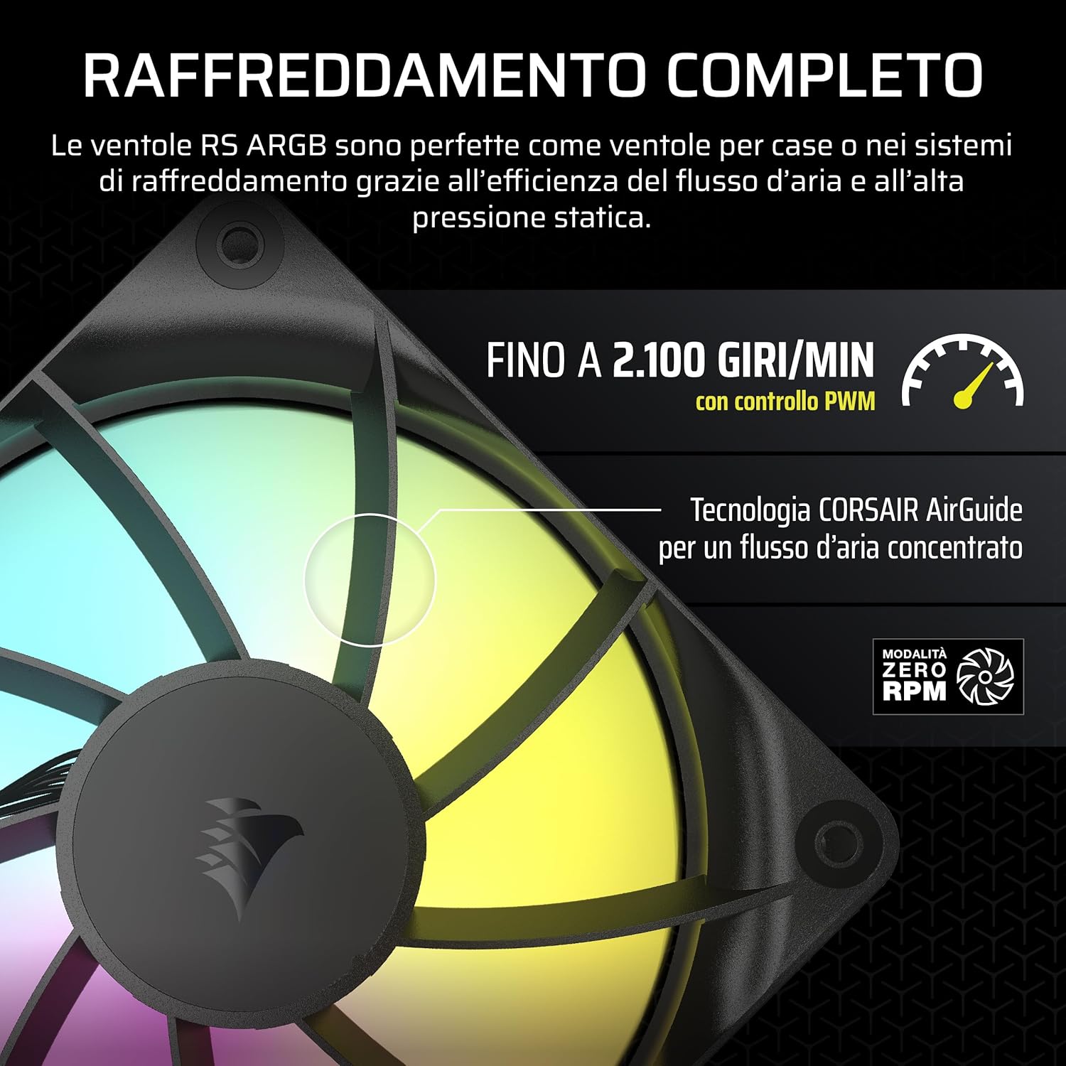 Corsair RS120 ARGB 120mm PWM Fans – Daisy-Chain Connection – Low-Noise – Magnetic Dome Bearing – Triple Pack – Black Black 3 x 120mm ARGB