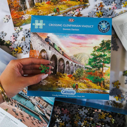 Gibsons Crossing Glenfinnan Viaduct by Dominic Davison 1000 Piece Jigsaw (G6365)