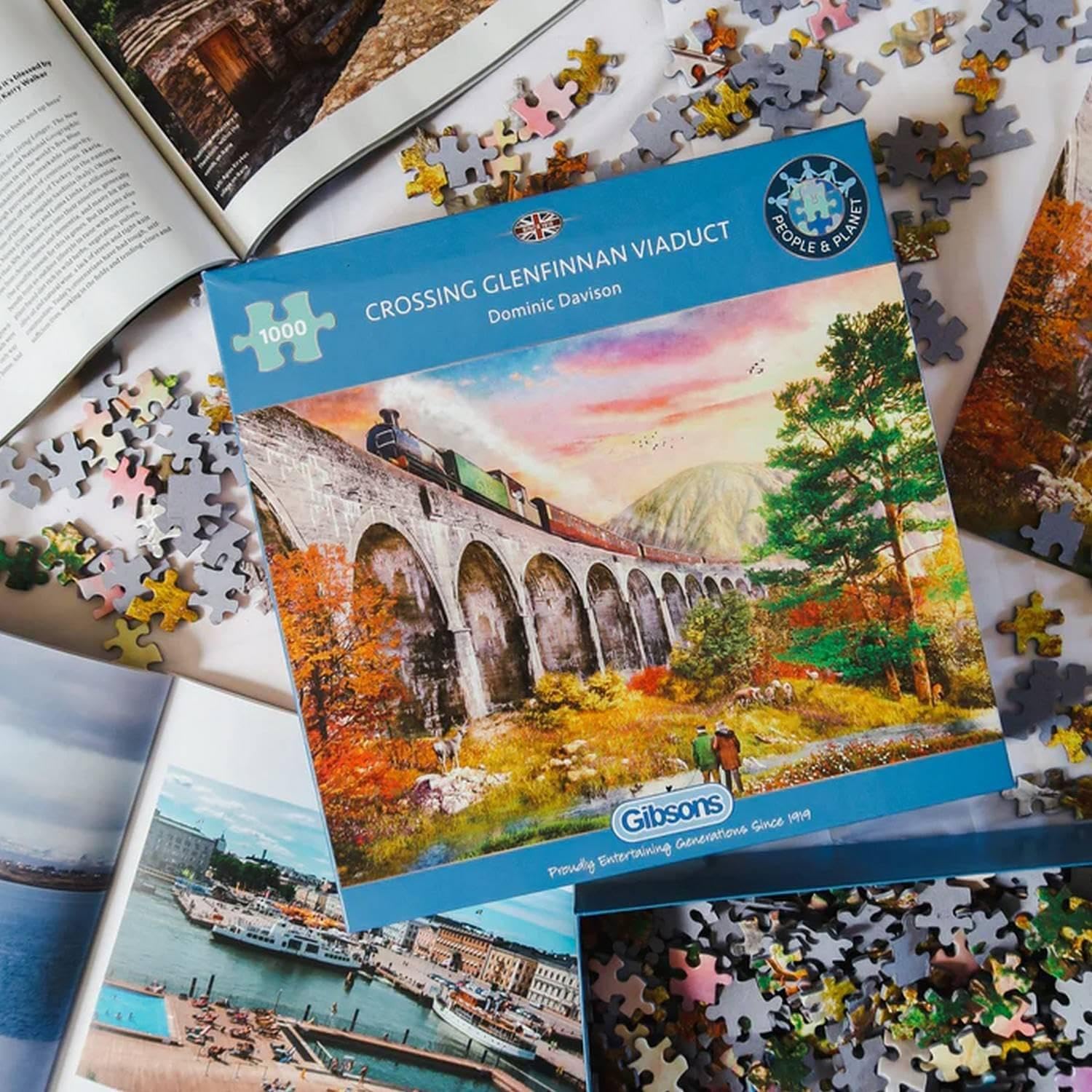 Gibsons Crossing Glenfinnan Viaduct by Dominic Davison 1000 Piece Jigsaw (G6365)