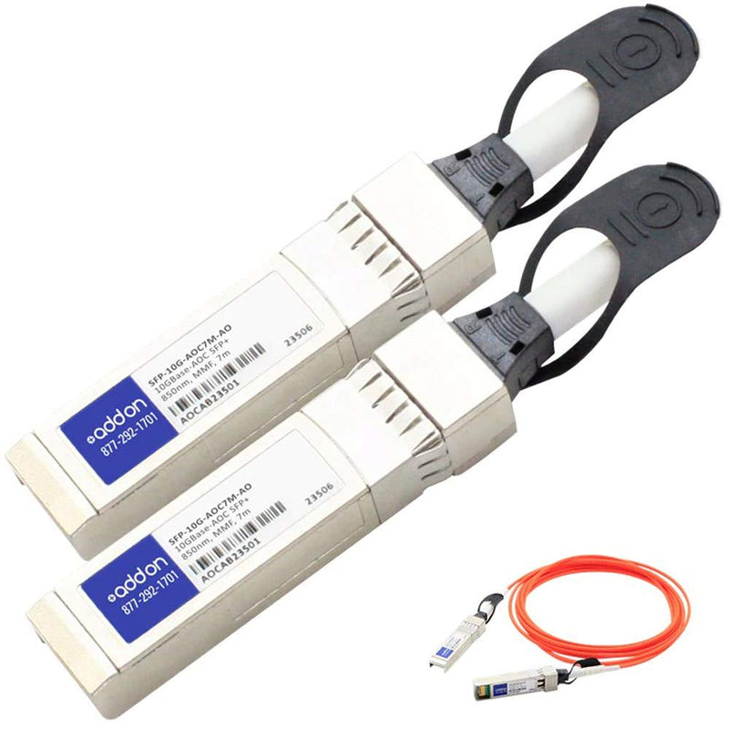 Addon 7M Cisco Compatible Sfp+ Aoc - Direct Attach Cable - Sfp+ To Sfp+ - 7 M - Fibre Optic - For Cisco Catalyst 3560, 3