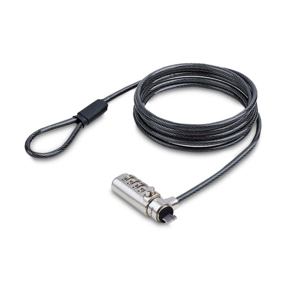 StarTech.com Slim Lock Nano Slot Compatible, 6.6ft (2m) Locking Cable, Desk Anti-Theft Security For Laptop/Notebook Computer