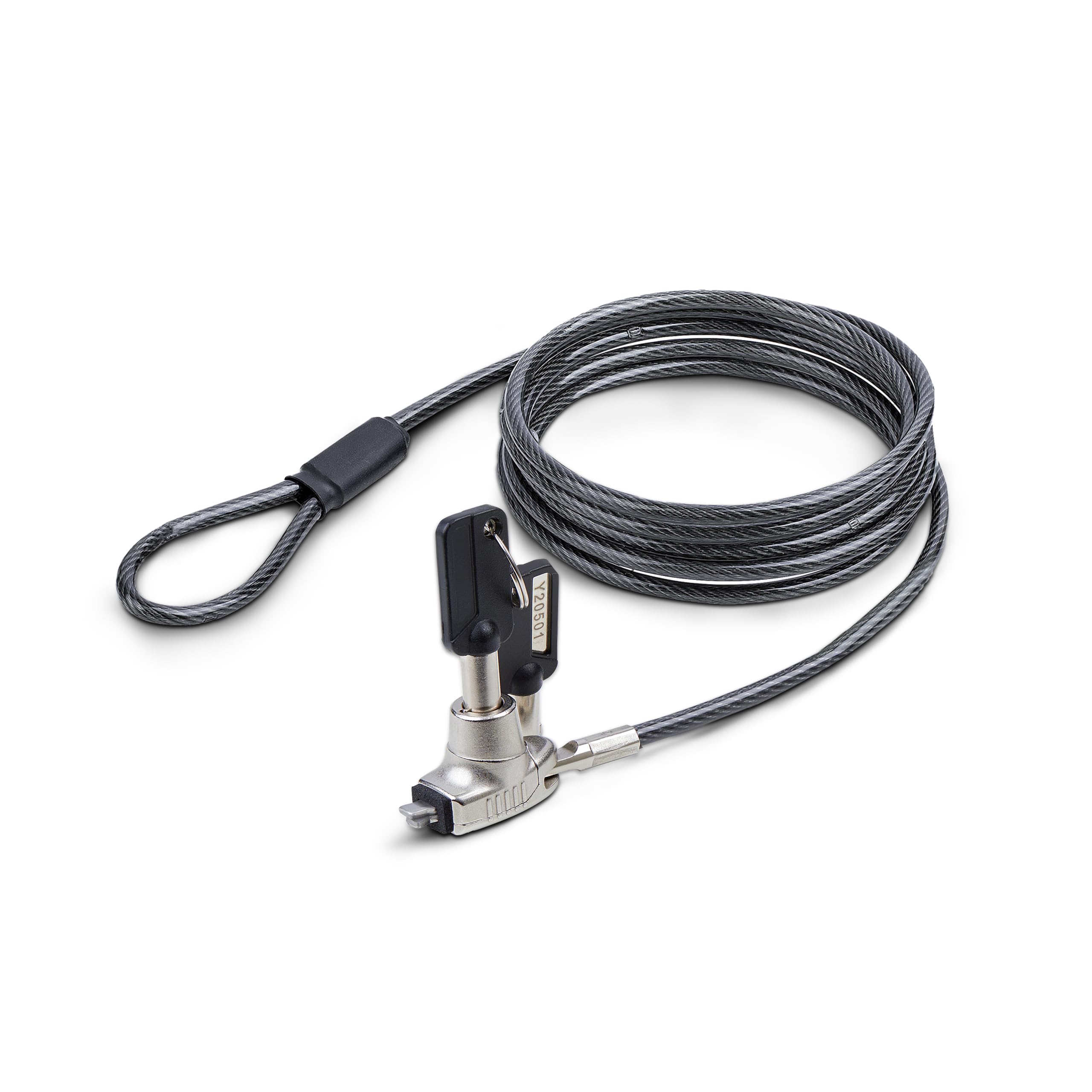 StarTech.com Slim Lock Noble Wedge Slot Compatible, 6.6ft (2m) Locking Cable, Desk Anti-Theft Security For Laptop/Notebook