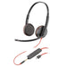 Poly Blackwire 3225 Wired Headset - Noise-Canceling Mic – Stereo Design - Connect to PC/Mac/Mobile via USB-C, USB-A, or 3.5mm - Works w/Teams, Zoom