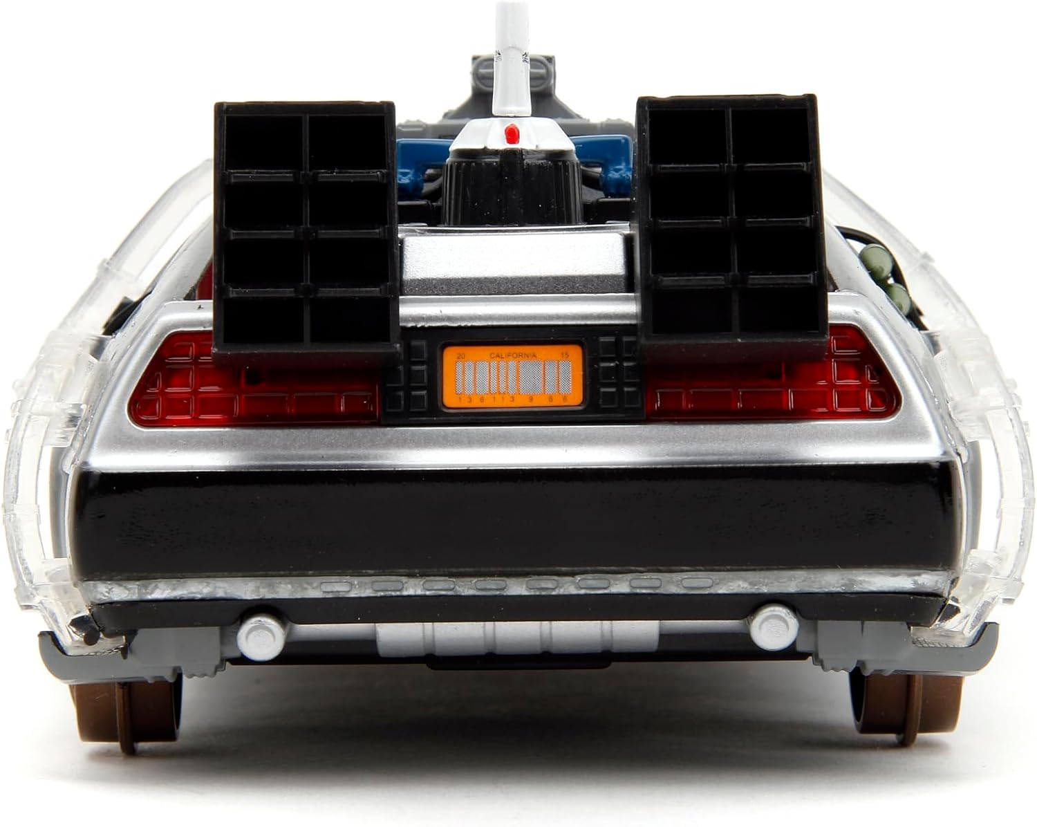 Back to The Future Part III 1:24 Time Machine Rail Wheels Die-Cast Car, Toys for Kids and Adults, Silver