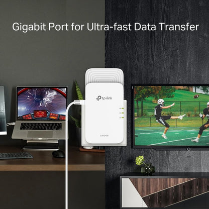 TP-Link Wireless G.hn2400 Powerline AX1800 Wi-Fi 6 Kit, Range Extender/Wi-Fi Booster/Hotspot, Extra Power Socket, 1+2Gigabit Ethernet Ports, Ideal for 8K HD and gaming, Plug and Play (PGW2440 KIT)