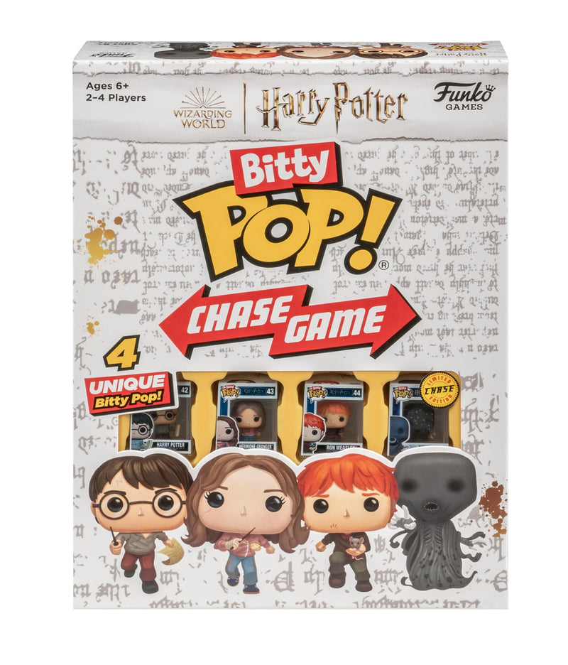 FUNKO GAMES - Bitty Pop! Chase Harry Potter - Board Game with Mini Figures of Harry, Hermione, Ron and Voldemort - Fun for Harry Potter Fans - Great for Collectors - English Version