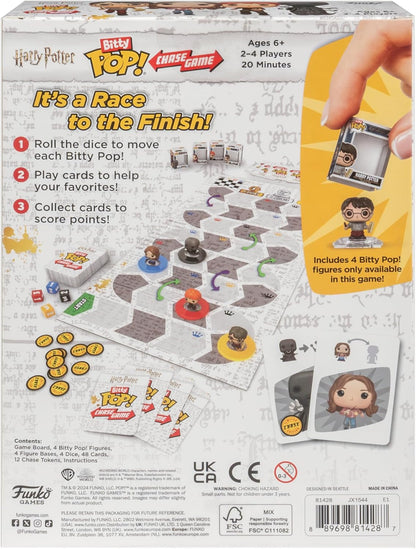 FUNKO GAMES - Bitty Pop! Chase Harry Potter - Board Game with Mini Figures of Harry, Hermione, Ron and Voldemort - Fun for Harry Potter Fans - Great for Collectors - English Version