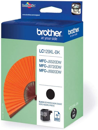 Brother LC-129XLBK Inkjet Cartridge, Black, Single Pack, Super High Yield, Includes 1 x Inkjet Cartridge, Genuine Supplies