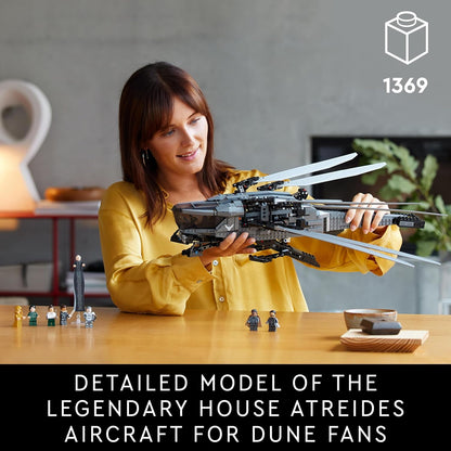 LEGO 10327 Icons Dune Atreides Royal Ornithopter, Model Kit for Adults to Build, Movie-Themed Aviation Gifts for Men, Women, Him, Her, Vehicle Set with 8 Minifigures Inc. Chani & Baron Harkonnen