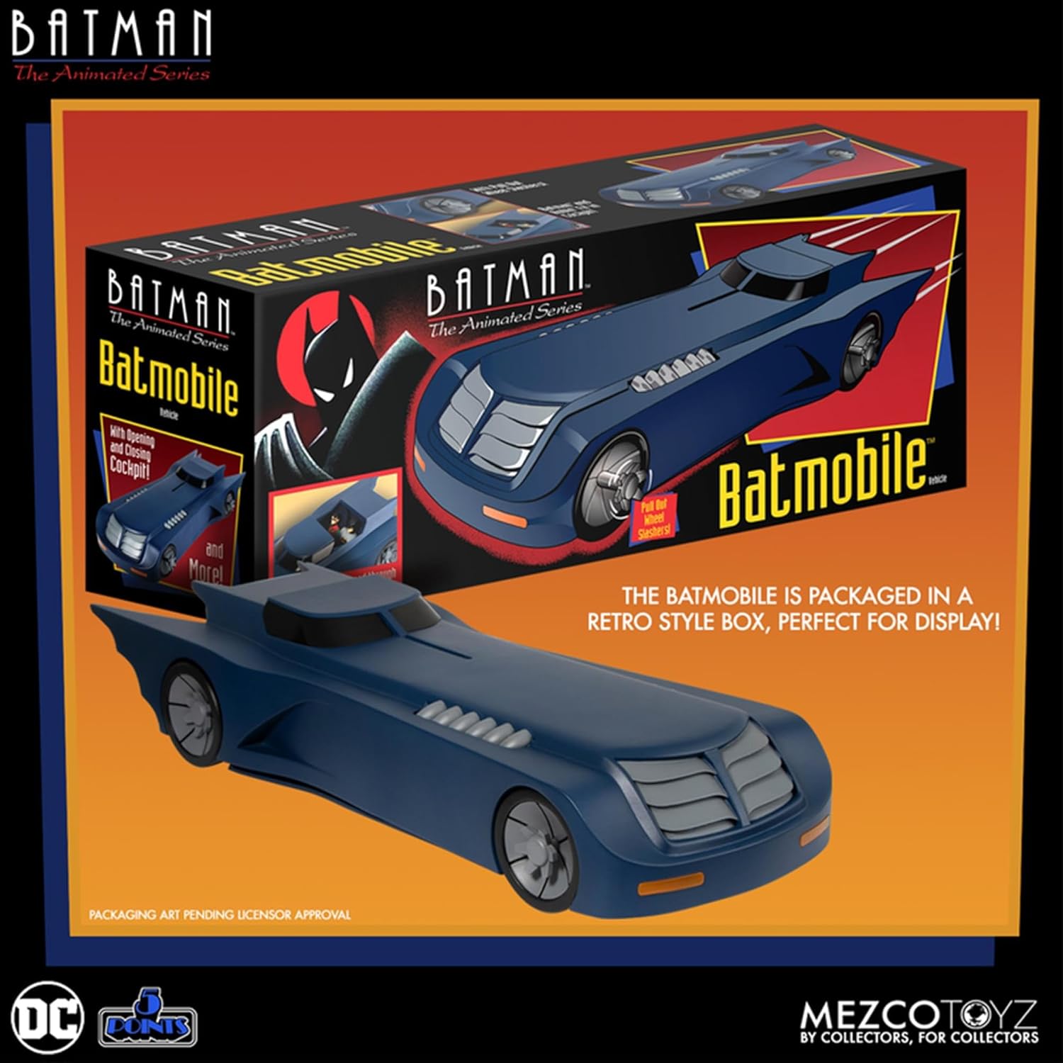 MEZCO TOYS Batman: The Animated - The Batmobile Vehicle