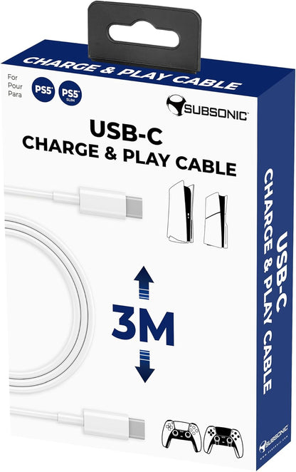 Subsonic Usb-C/Usb-C Charge & Play Cable - Ps5/Ps5 Slim 3M