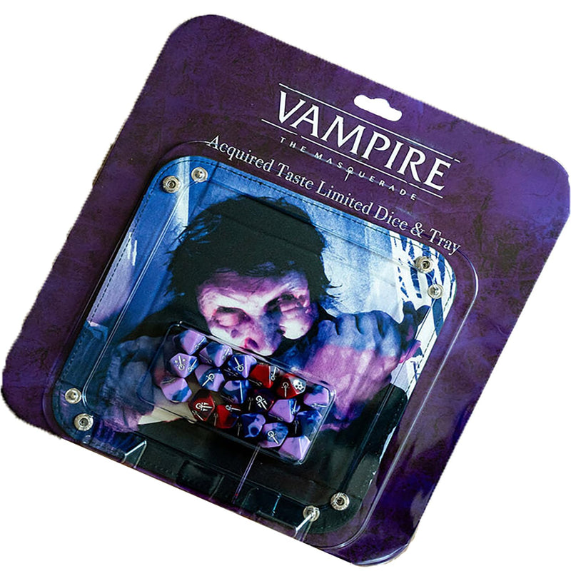 Renegade Game Studios- Vampire: The Masquerade 5e RPG: Acquired Taste Dice & Tray Accesorio de Juego, Multicolor (RGS02779