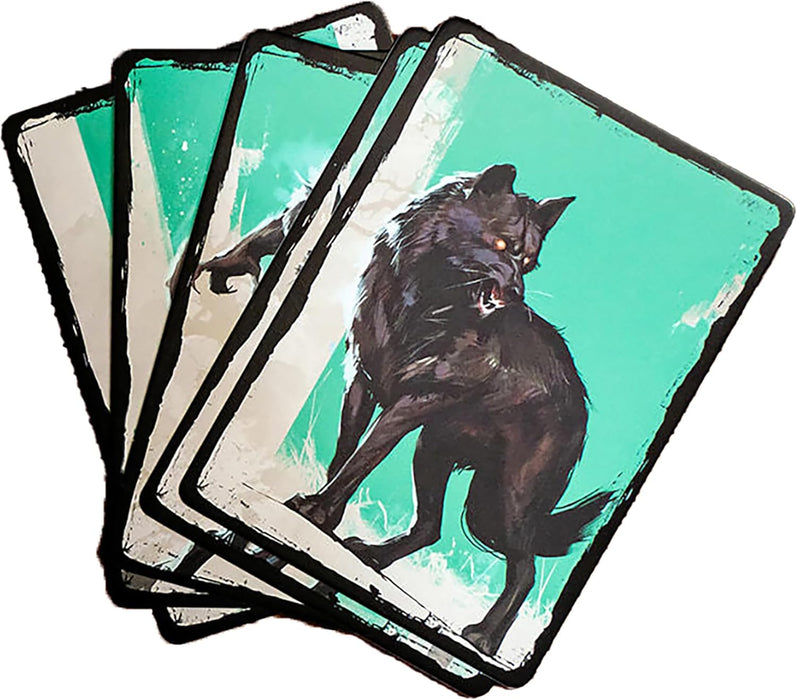 Werewolf: The Apocalypse 5th Edition Roleplaying Game Luna’s Fury Limited Dice & Tray Accessory Pack - 17 Green RPG Dice Set, 5 Cards & Folding Tray