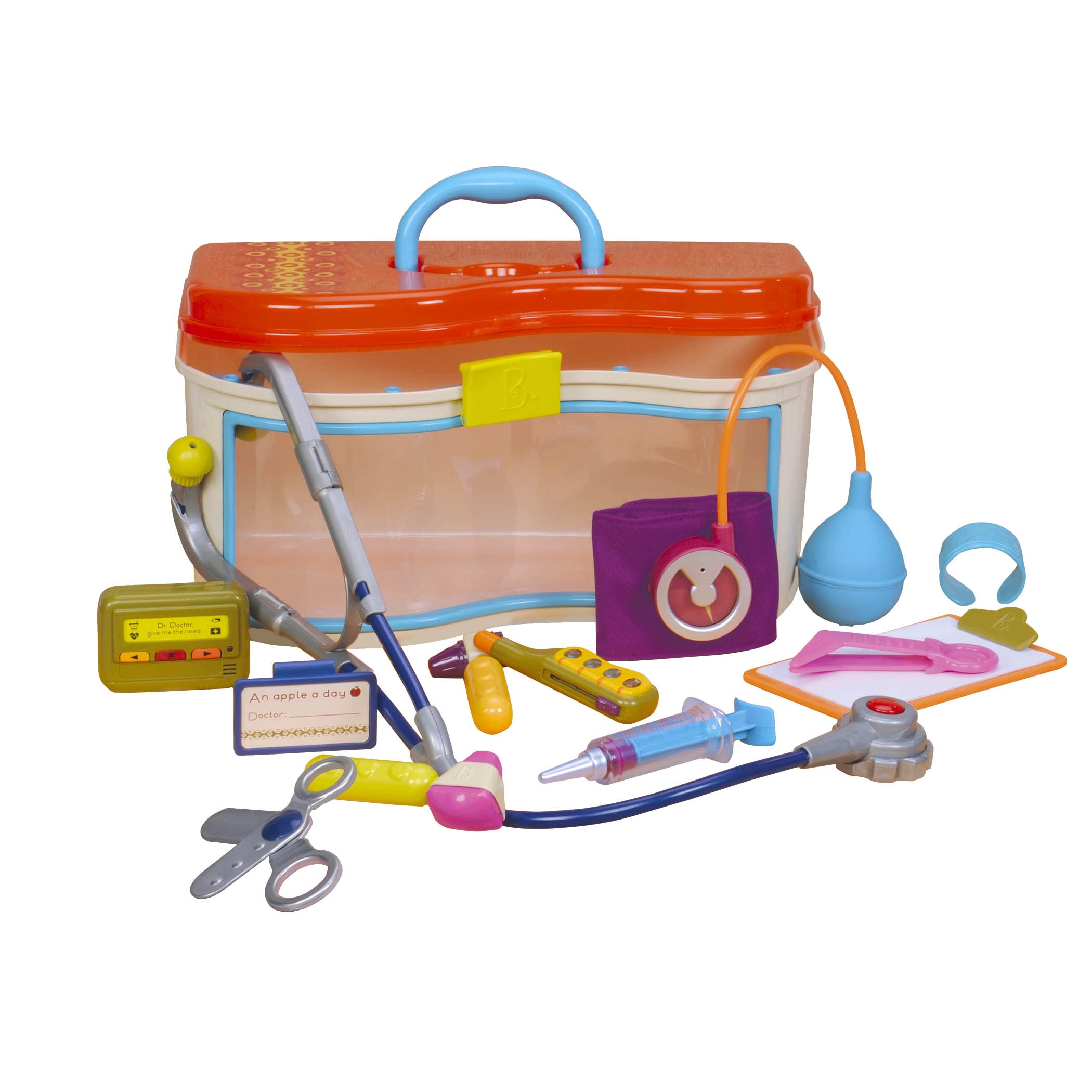 B. toys - Wee MD - Kit de médecin-Jouet - Jeu de Docteur - Jeu d'éveil pour Tout-Petits et Enfants - Stéthoscope, Thermomètre, Bip et Autres - 18 Mois et +