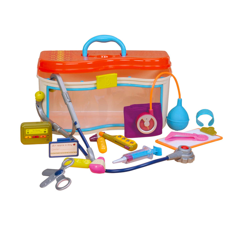 B. toys - Wee MD - Kit de médecin-Jouet - Jeu de Docteur - Jeu d'éveil pour Tout-Petits et Enfants - Stéthoscope, Thermomètre, Bip et Autres - 18 Mois et +