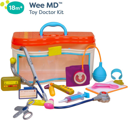 B. toys - Wee MD - Kit de médecin-Jouet - Jeu de Docteur - Jeu d'éveil pour Tout-Petits et Enfants - Stéthoscope, Thermomètre, Bip et Autres - 18 Mois et +