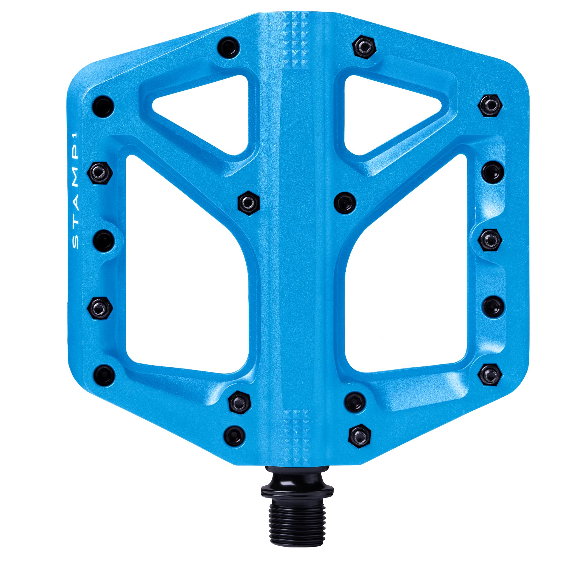 Crankbrothers Stamp Flat BMX/MTB Bike Pedal - Platform Bicycle Pedal, Minimal Profile, Adjustable Grip Stamp 1 Blue L