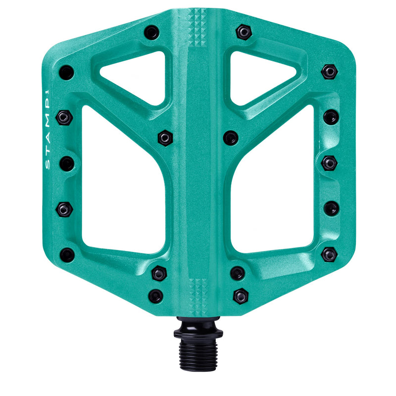 Crankbrothers Stamp Flat BMX/MTB Bike Pedal - Platform Bicycle Pedal, Minimal Profile, Adjustable Grip Stamp 1 Turquoise L