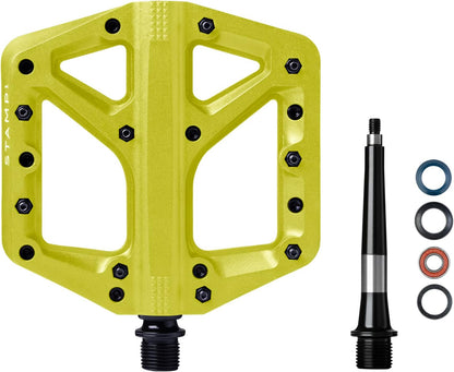 Crankbrothers Stamp Flat BMX/MTB Bike Pedal - Platform Bicycle Pedal, Minimal Profile, Adjustable Grip Stamp 1 Yellow L