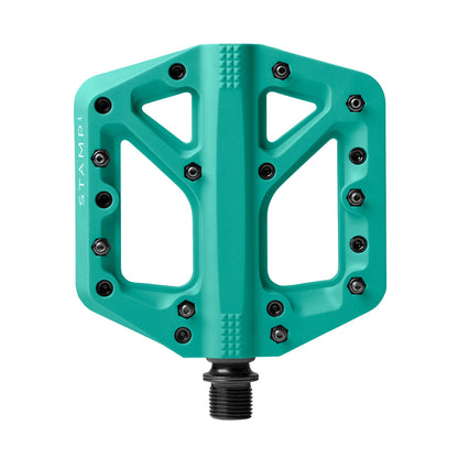 Crankbrothers Stamp Flat BMX-/MTB-Fahrradpedal, Plattform-Pedal, minimales Profil, Verstellbarer Grip Stempel 1 Türkis S