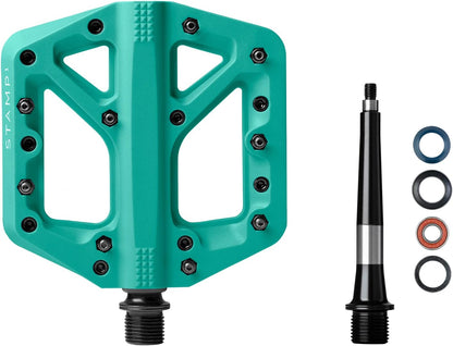 Crankbrothers Stamp Flat BMX-/MTB-Fahrradpedal, Plattform-Pedal, minimales Profil, Verstellbarer Grip Stempel 1 Türkis S