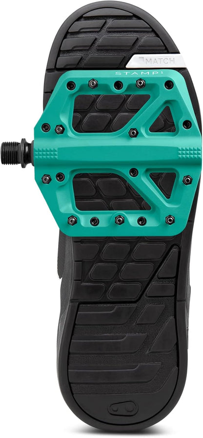Crankbrothers Stamp Flat BMX-/MTB-Fahrradpedal, Plattform-Pedal, minimales Profil, Verstellbarer Grip Stempel 1 Türkis S