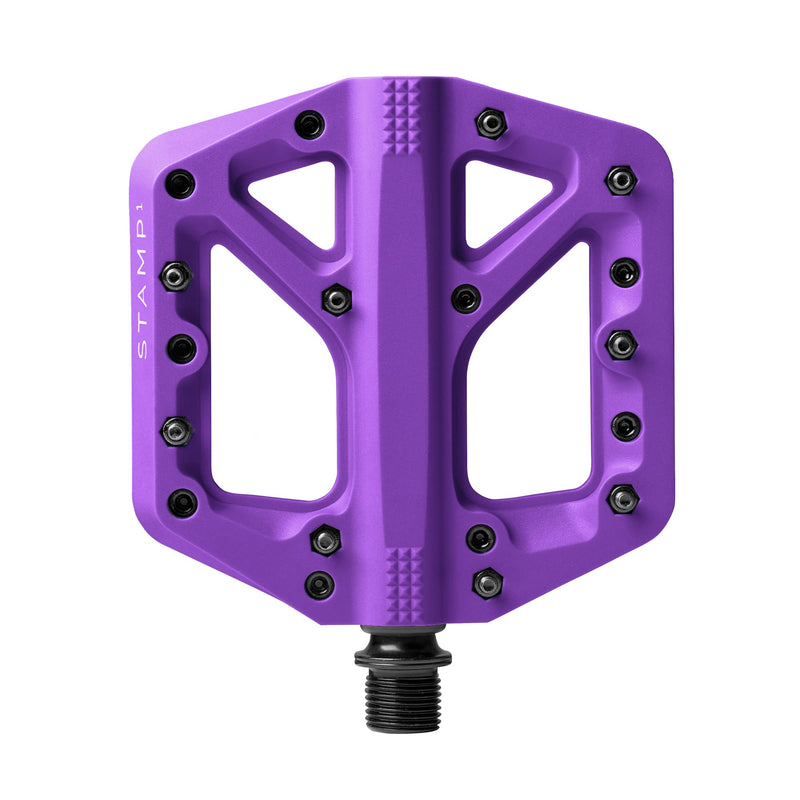 Crankbrothers Stamp Flat BMX/MTB Bike Pedal - Platform Bicycle Pedal, Minimal Profile, Adjustable Grip Stamp 1 Purple S