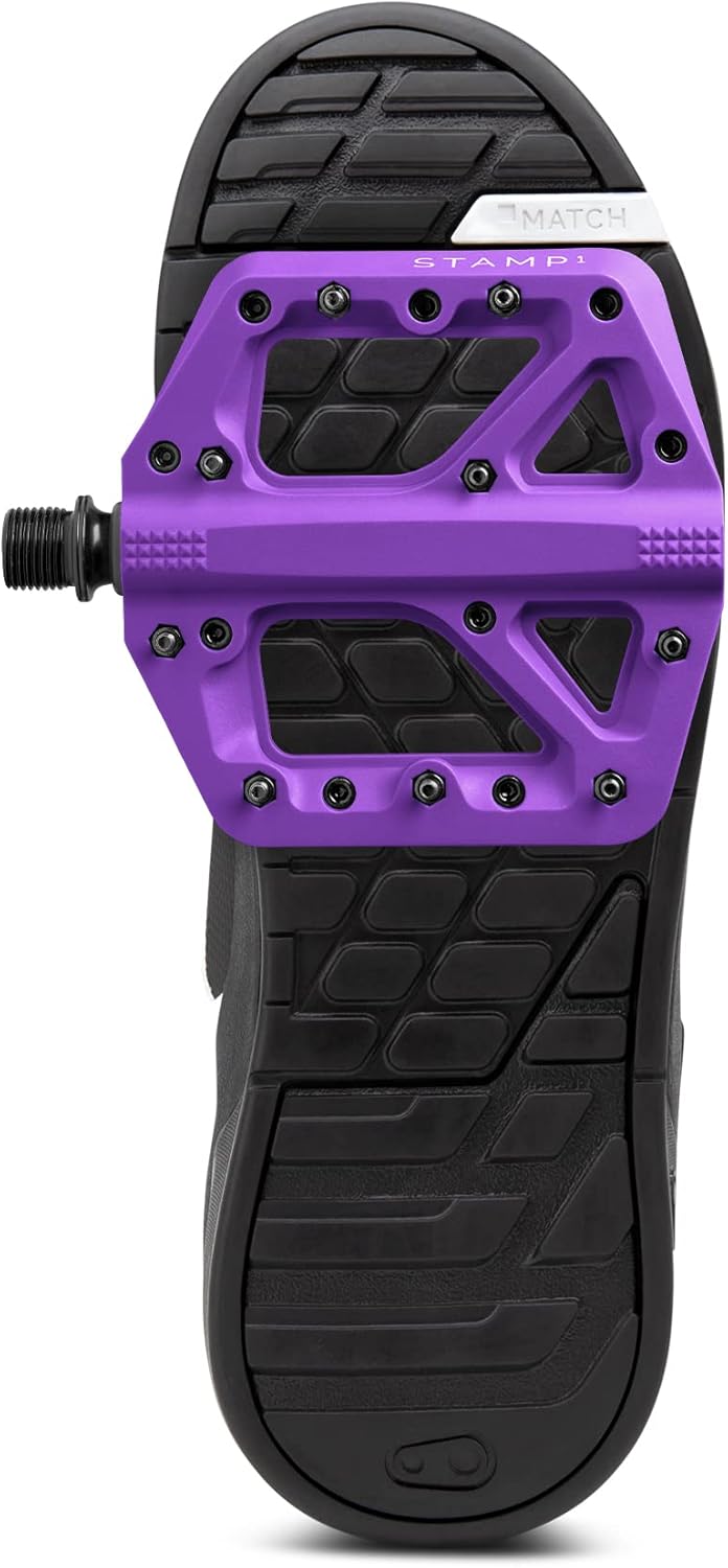 Crankbrothers Stamp Flat BMX/MTB Bike Pedal - Platform Bicycle Pedal, Minimal Profile, Adjustable Grip Stamp 1 Purple S