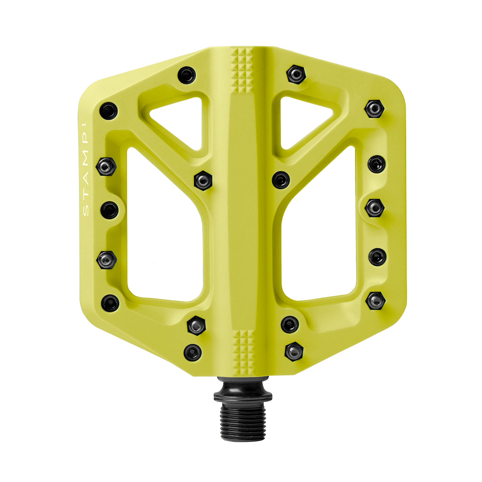 Crankbrothers Stamp Flat BMX-/MTB-Fahrradpedal, Plattform-Pedal, minimales Profil, Verstellbarer Grip Stempel 1 Gelb S
