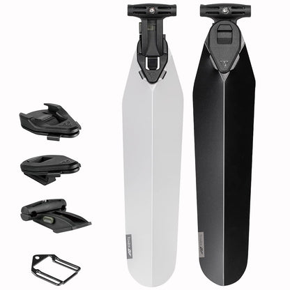 Topeak Flashfender Bicycle Rear Mudguards Twin Pack with DuoFixer Bracket, 1 x Black, 1 x Transparent