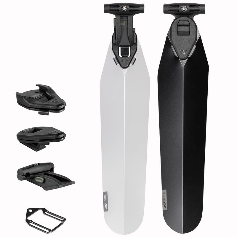 Topeak Flashfender Bicycle Rear Mudguards Twin Pack with DuoFixer Bracket, 1 x Black, 1 x Transparent