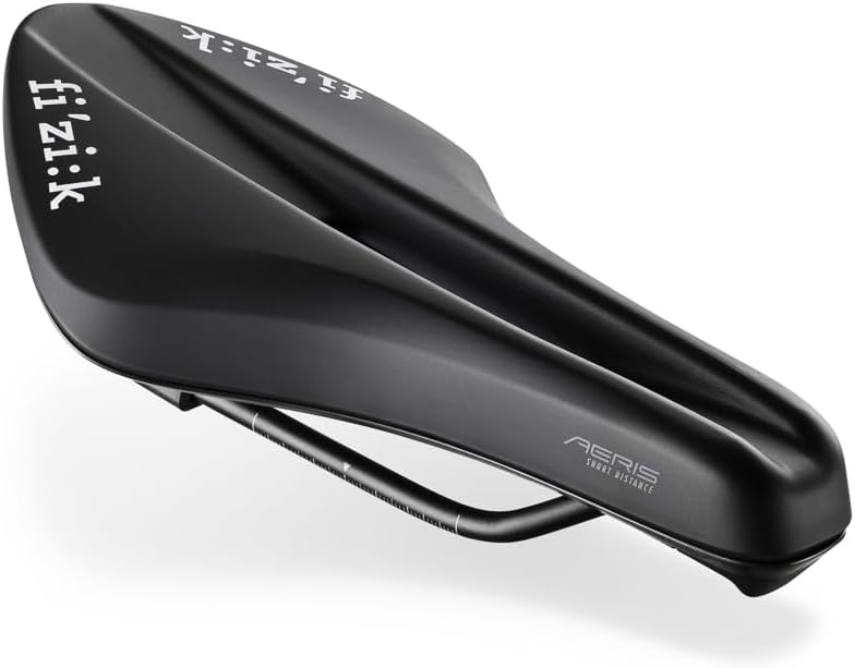 Fizik Transiro Aeris R5 Short Distance Triathlon Bike Saddle, Carbon Reinforced Shell with Alloy Rails, 135mm Width, Black