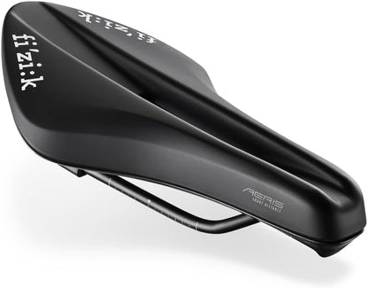 Fizik Transiro Aeris R5 Short Distance Triathlon Bike Saddle, Carbon Reinforced Shell with Alloy Rails, 135mm Width, Black
