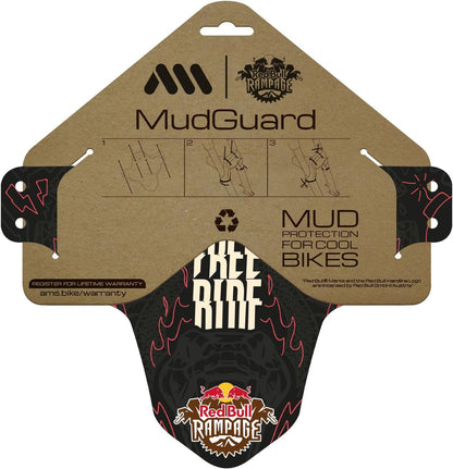 All Mountain Style AMS Bicycle Front Mudguard - Fits 26" / 27.5" / 29" Red Bull Ram