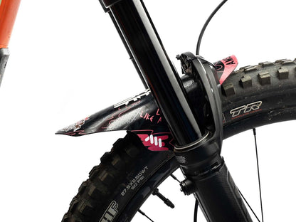 All Mountain Style AMS Bicycle Front Mudguard - Fits 26" / 27.5" / 29" Red Bull Ram