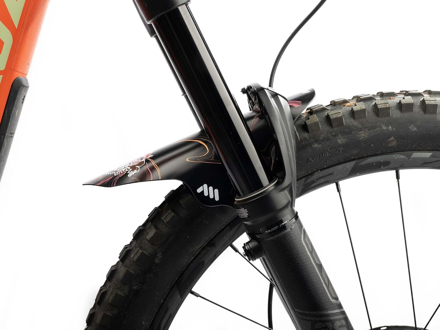All Mountain Style AMS Bicycle Front Mudguard - Fits 26" / 27.5" / 29" Red Bull Ram