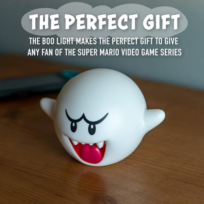 Paladone Super Mario Bros Official Licensed Nintendo Boo Light with Mario Sounds, Adult, Gaming Room Decor Night Light with Music, 4.7 inches