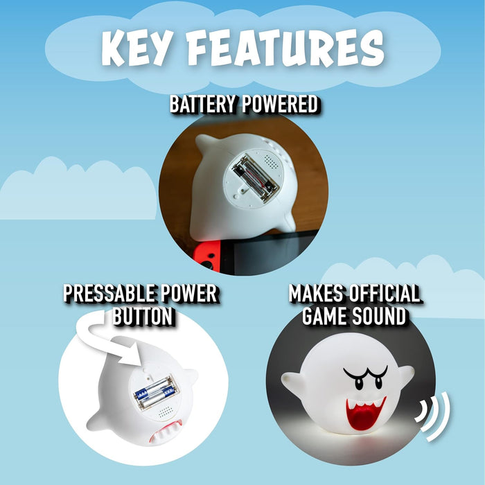 Paladone Super Mario Bros 3-D Boo Light - Battery Operated | Official Merchandise One Size, Multicolored,PP8017NN