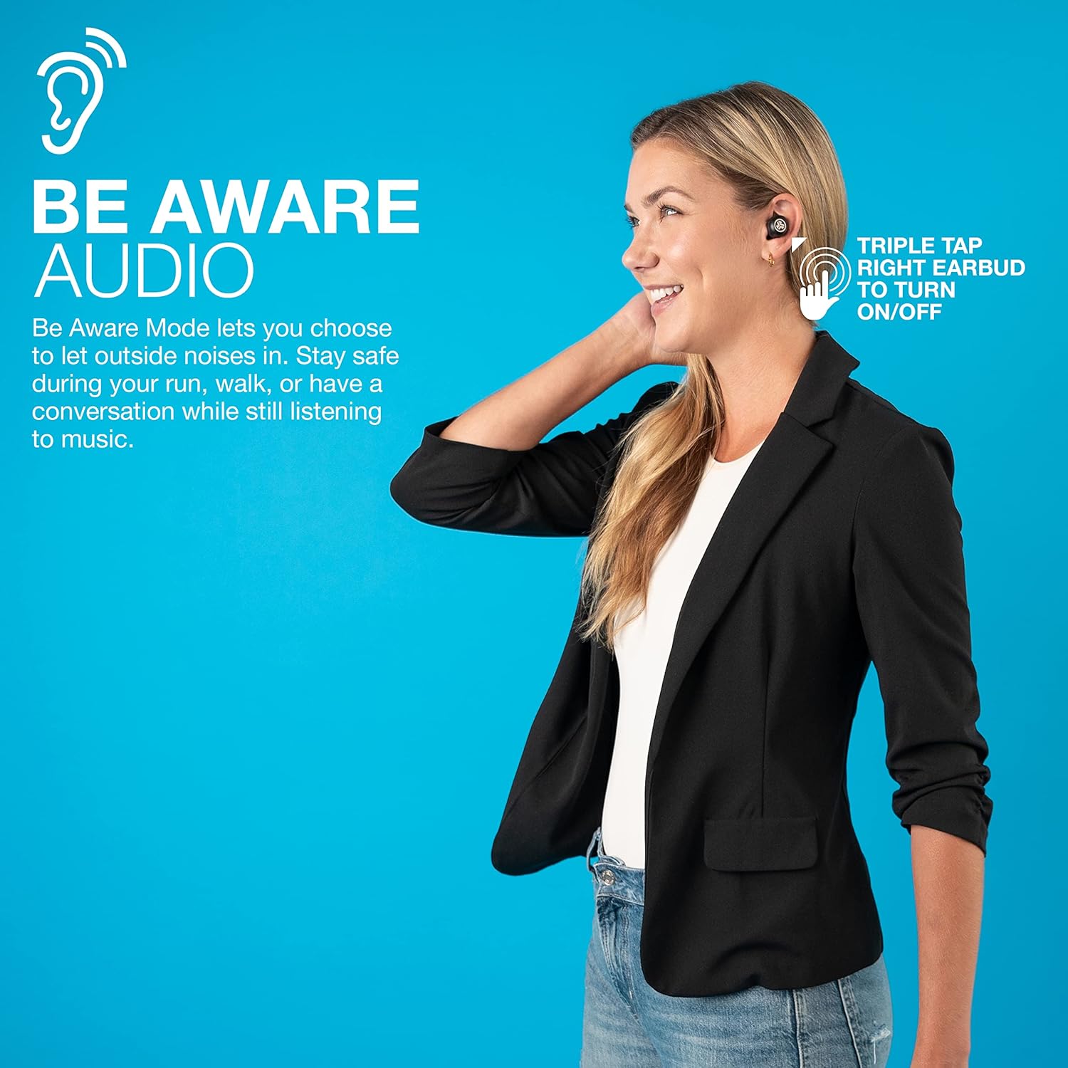 JLab JBuds Air Pro True Wireless Earbuds, In Ear Headphones with Tile Tracker Built-in, Ear Buds with 36H Playtime, Bluetooth Earbuds with Microphone, USB Charging Case, Dual Connect, EQ3 Sound