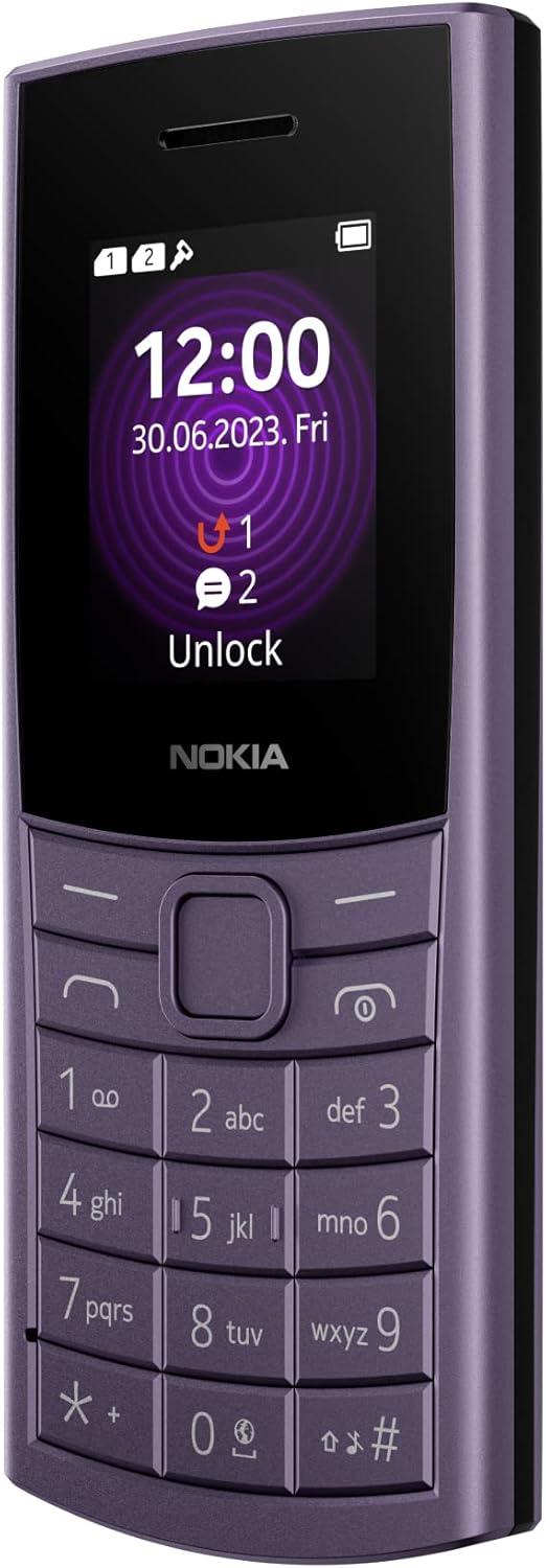 Nokia 110 4G Feature Phone With Camera, Bluetooth, FM radio, MP3 player, MicroSD, Long-Lasting Battery, and Pre-loaded Games, Dual Sim