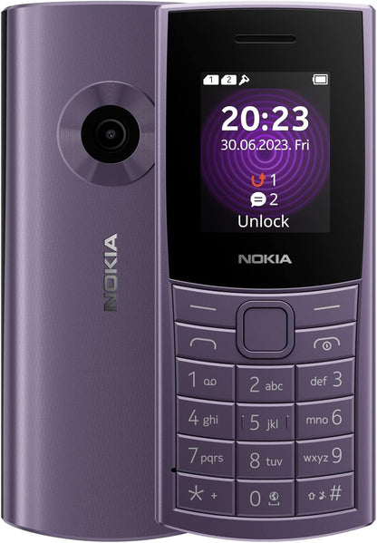 Nokia 110 4G Feature Phone With Camera, Bluetooth, FM radio, MP3 player, MicroSD, Long-Lasting Battery, and Pre-loaded Games, Dual Sim