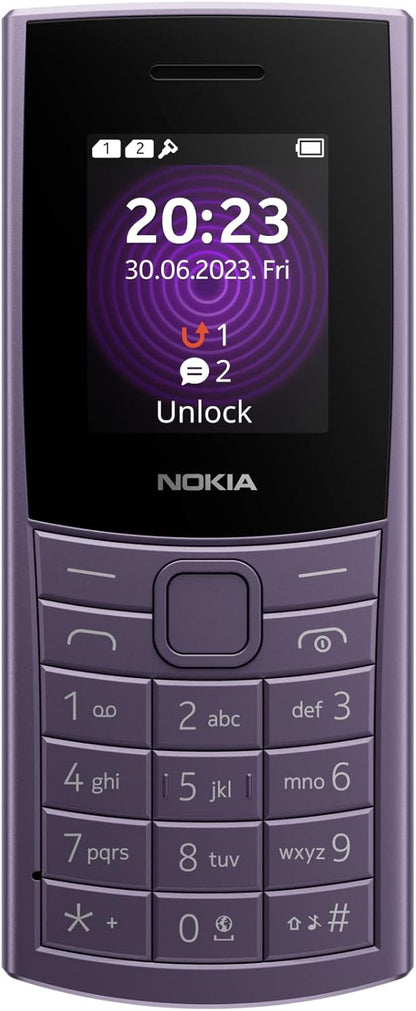Nokia 110 4G Feature Phone With Camera, Bluetooth, FM radio, MP3 player, MicroSD, Long-Lasting Battery, and Pre-loaded Games, Dual Sim