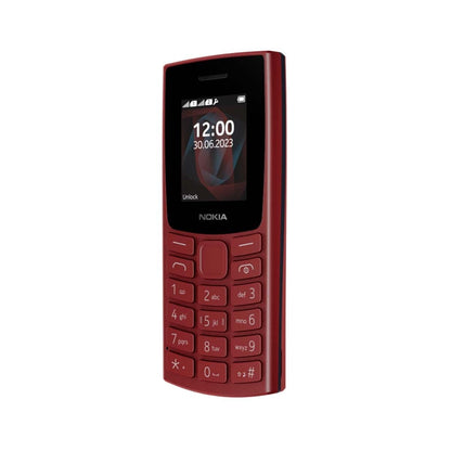 Nokia 105 2G Feature Phone with long-lasting battery, 12 hours of talk-time, wireless FM radio, large display, and tactile keyboard, Dual Sim - Red