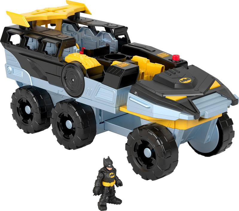 Fisher-Price Imaginext DC Super Friends Batman Toys Transforming Bat-Tank with Lights Sounds Figure & Projectiles for Preschool Kids Ages 3+ Years, HVY04