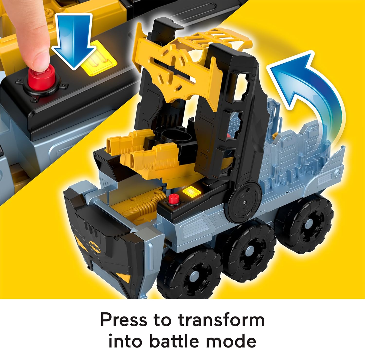 Fisher-Price Imaginext DC Super Friends Batman Toys Transforming Bat-Tank with Lights Sounds Figure & Projectiles for Preschool Kids Ages 3+ Years, HVY04
