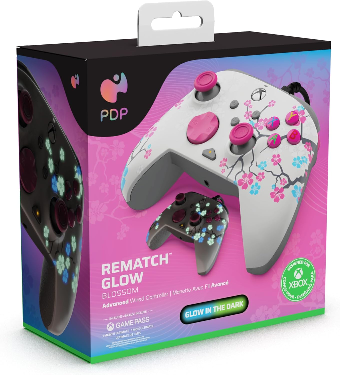 PDP Xbox REMATCH GLOW Wired controller BLOSSOM