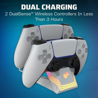 Pdp Ps5 Afterglow Wave Dual Charger White