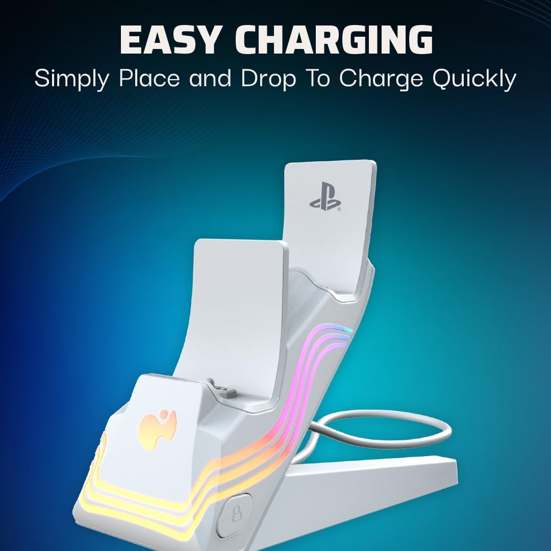 Pdp Ps5 Afterglow Wave Dual Charger White