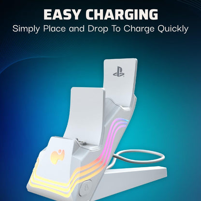 Pdp Ps5 Afterglow Wave Dual Charger White
