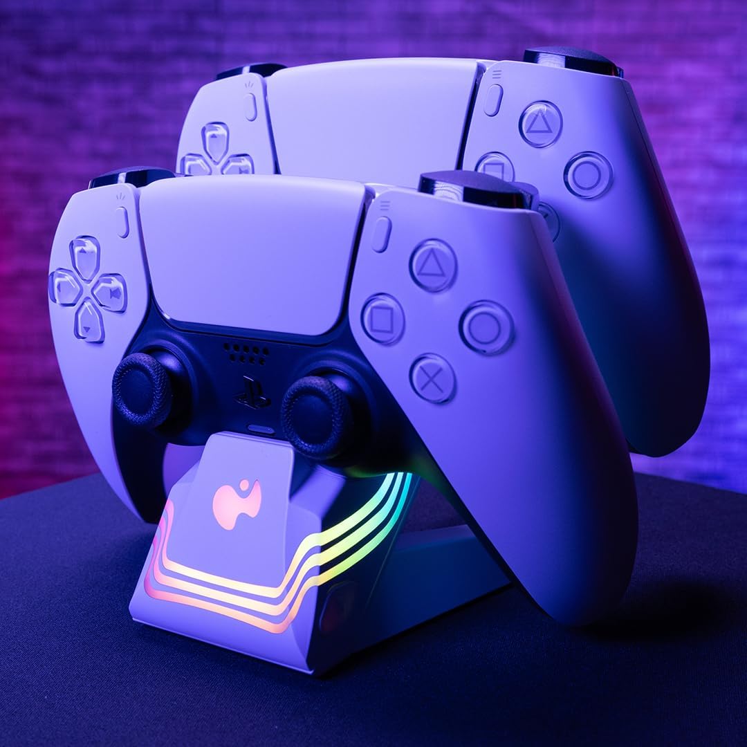 Pdp Ps5 Afterglow Wave Dual Charger White